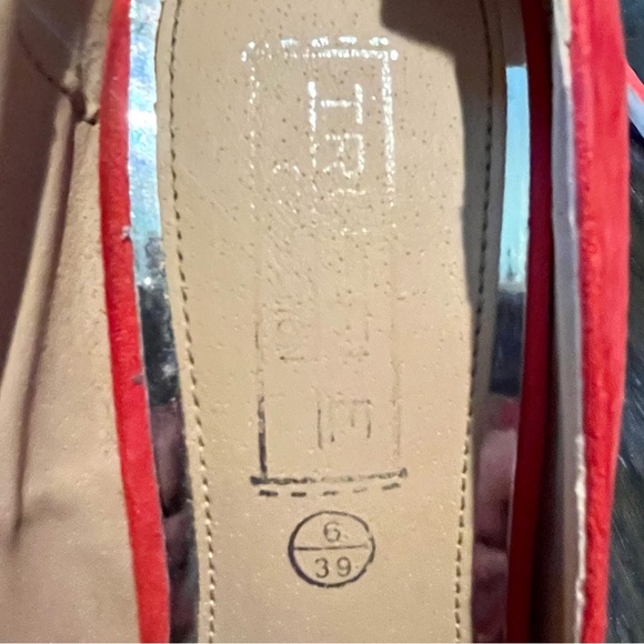 Nasty Gal Truffle Collection Red Pointed Toe Heels w/ Pearl Studded Ankle Straps - Picture 5 of 16